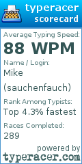 Scorecard for user sauchenfauch