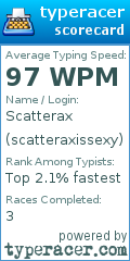 Scorecard for user scatteraxissexy
