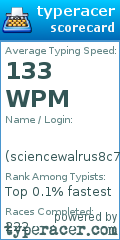 Scorecard for user sciencewalrus8c7