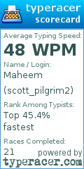 Scorecard for user scott_pilgrim2