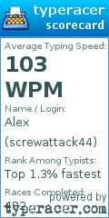 Scorecard for user screwattack44