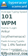 Scorecard for user scythemenace