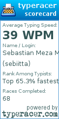 Scorecard for user sebiitta