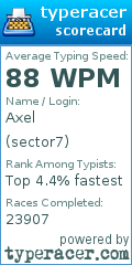 Scorecard for user sector7