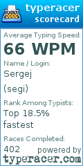Scorecard for user segi