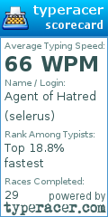 Scorecard for user selerus