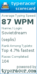 Scorecard for user seplis