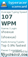 Scorecard for user shoexue