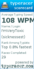 Scorecard for user sicknessest