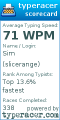 Scorecard for user slicerange