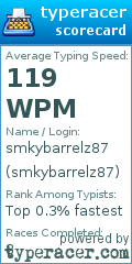 Scorecard for user smkybarrelz87