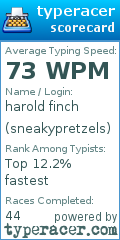 Scorecard for user sneakypretzels