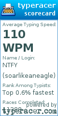 Scorecard for user soarlikeaneagle