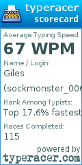 Scorecard for user sockmonster_006