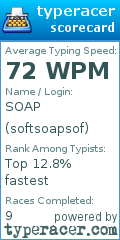 Scorecard for user softsoapsof