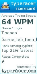 Scorecard for user some_are_teen_hoe