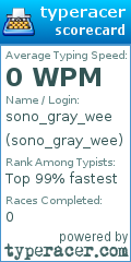 Scorecard for user sono_gray_wee
