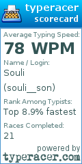 Scorecard for user souli__son