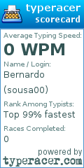 Scorecard for user sousa00