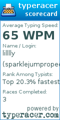 Scorecard for user sparklejumpropequeen