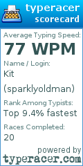 Scorecard for user sparklyoldman