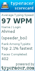 Scorecard for user speeder_boi