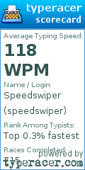 Scorecard for user speedswiper