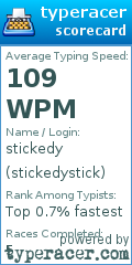 Scorecard for user stickedystick