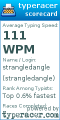 Scorecard for user strangledangle