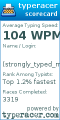 Scorecard for user strongly_typed_meteorite