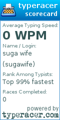Scorecard for user sugawife