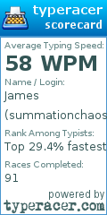 Scorecard for user summationchaos