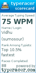 Scorecard for user sumosour