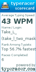 Scorecard for user take_l_two_masks