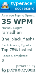 Scorecard for user the_black_flash