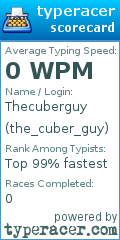 Scorecard for user the_cuber_guy