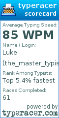 Scorecard for user the_master_typist