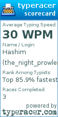 Scorecard for user the_night_prowler