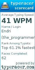 Scorecard for user the_programmer13