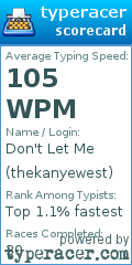 Scorecard for user thekanyewest