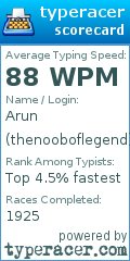 Scorecard for user thenooboflegend