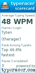 Scorecard for user therager