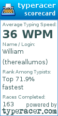 Scorecard for user thereallumos