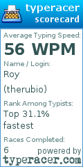 Scorecard for user therubio