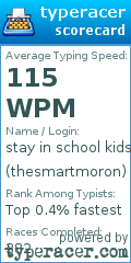 Scorecard for user thesmartmoron