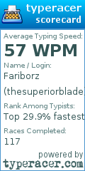 Scorecard for user thesuperiorblade