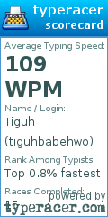 Scorecard for user tiguhbabehwo