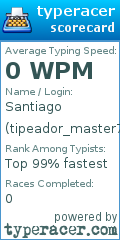 Scorecard for user tipeador_master77