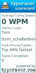 Scorecard for user tom_schellenberg