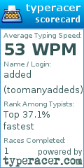 Scorecard for user toomanyaddeds
